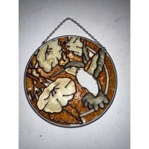 Vtg Amia Stained Glass Hummingbird Suncatcher Hanging Window Ornament Painted